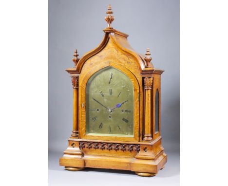 A William IV Oak Cased Bracket Clock of Large Proportions, by S. J. Bartlett of Maidstone, the 8.25ins diameter brass dial (f