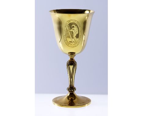 An Elizabeth II 18ct Gold Goblet made to Commemorate "The Landing of the First Man on the Moon - 03.56hrs, July 21st 1969" - 