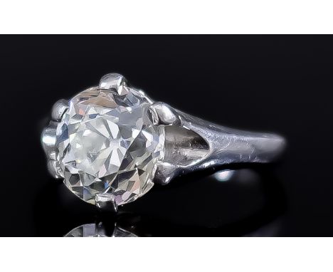 A Solitaire Diamond Ring, Modern, in platinum mount, set with a round brilliant cut diamond, approximate weight 2ct, size J, 