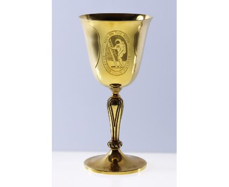 An Elizabeth II 18ct Gold Goblet made to Commemorate "The Landing of the First Man on the Moon - 03.56hrs, July 21st 1969" - 