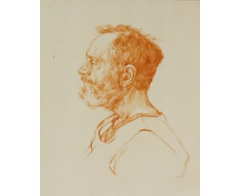 Nicholas Cochrane (20th/21st Century) - Sanguine drawing - "Julian" - Portrait in profile of head of a bearded man, 11.75ins 