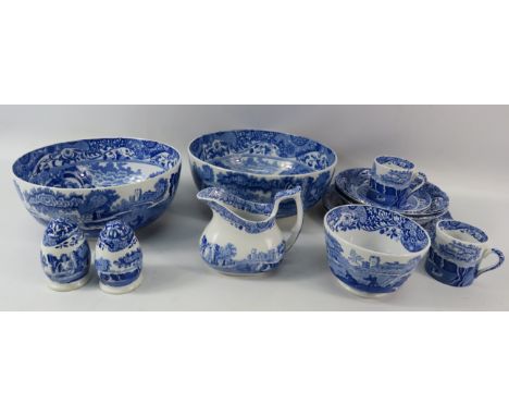 14 pieces of Spode Italian, bowls, cruet set, coffee cups and saucers etc.