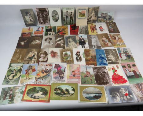 Approx 50 Vintage and Antique Postcards. Comedy etc. see photos. 