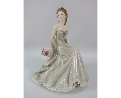 Royal Worcester Silver Wedding Anniversary figurine, 8" tall.