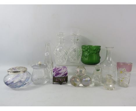 Vintage glass lot including Caithness, scent bottles, art glass etc.