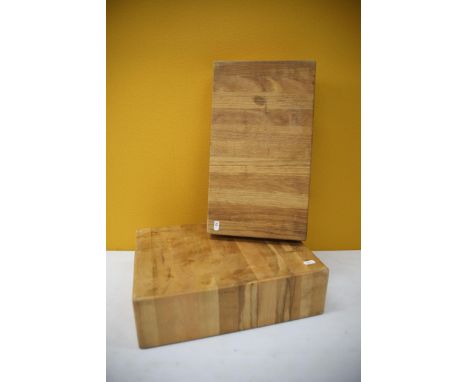 Two Vintage heavy Chopping boards or Butchers blocks. Largest 16 inches long. See photos. 