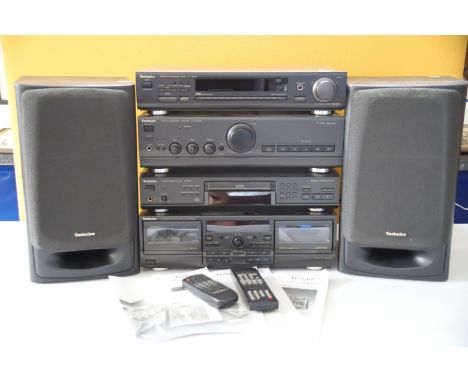 Technics Hi Fi System comprising Speakers,Tuner, Amplifier, CD player, Cassette deck. Working condition unknown. See photos. 
