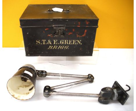 Vintage Metal Solicitors Deed box plus Angle Poise lamp. See photos. 