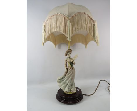 Florence Guiseppe Armani figural lamp with shade, total height 27".