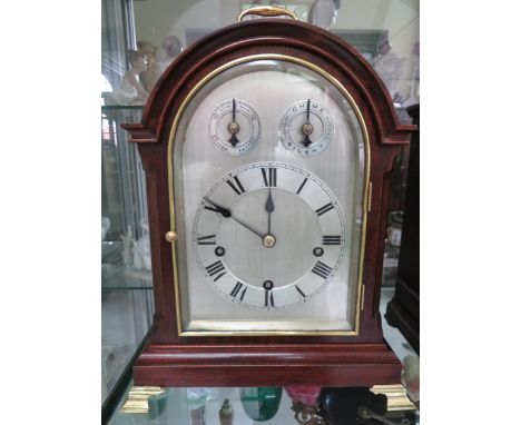 Beautiful Mahogany cased Edwardian era Bracket Clock bu Winterhalder &amp; Hofmeier, with Brass Handle to top and matching br