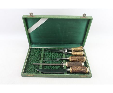 Vintage Carving Cutlery Set 4 Piece Solingen Steak Sharpening Steel     487545 