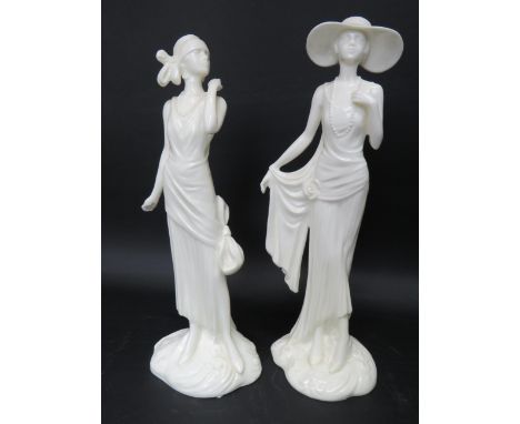Two Royal Worcester Parian style Figurines from the 1920's Vogue Collection.  Daisy and Diana both with COA's in excellent co