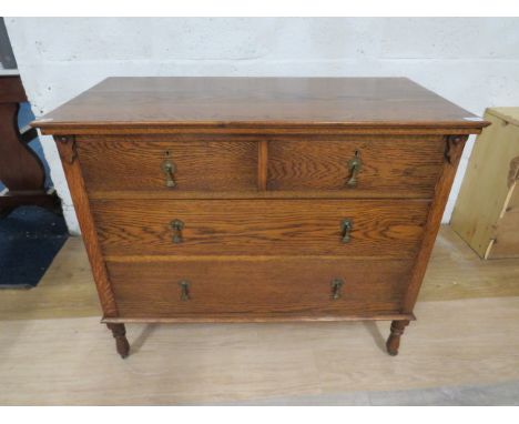 Vintage Arts &amp; Crafts style Two Drawer chest with two short drawers above. Good colour in good order H:32 x W:39 x D:20 i