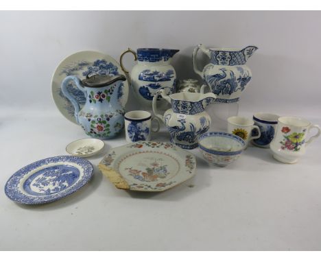 Mixed vintage ceramics, jugs, plates etc.