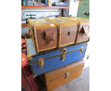 Three vintage travel trunks 