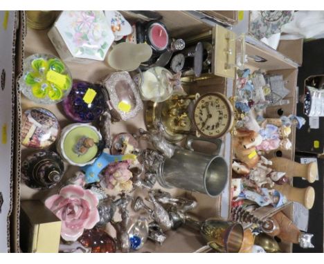 Two trays of assorted animal figures etc to include Nao 