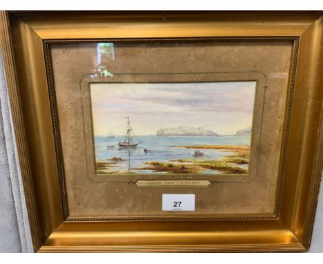 A small antique watercolor of Smugglers Cove by R Dysart 