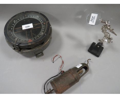 A type P10 vintage aircraft navigation compass etc 