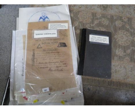 Masonic Certificates   - Major General Terry and others - A collection of 25 scarce certificates, mostly 19th century and for