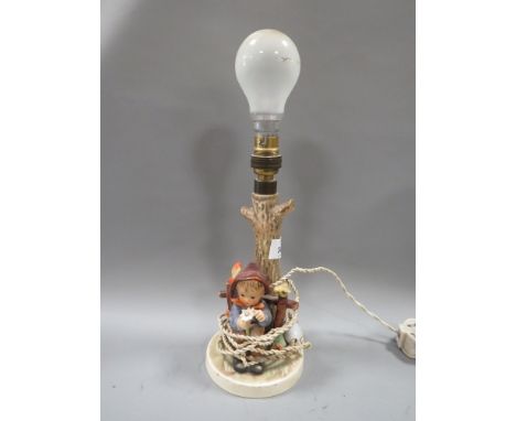 A vintage Goebel Hummel figural table lamp 