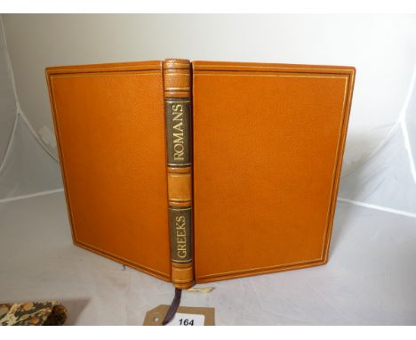 GRANT M. &amp; POTTINGER D.&nbsp;&nbsp;Greeks &amp; Romans. 2 vols. in one. Illus. Quarto. Orange morocco extra in marbled sl