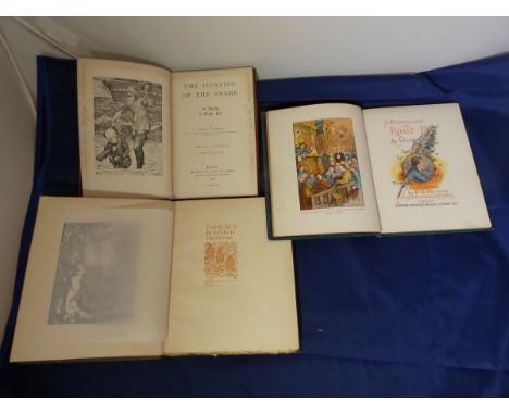 "LEWIS CARROLL".  The Hunting of the Snark. Frontis. & illus. by Henry Holiday. Pict. red cloth gilt, bright cond. Bookplate 