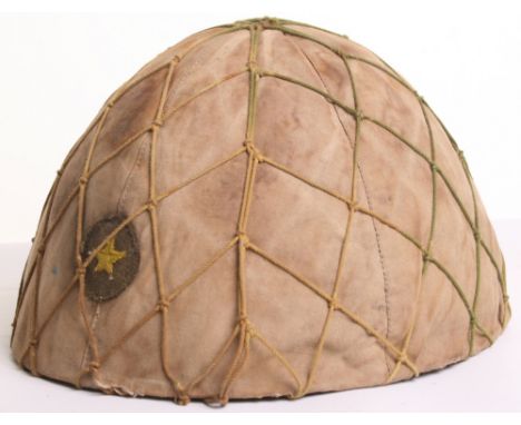 WW2 Japanese Army Steel Combat Helmet with Original Cover and Net, standard type 90 combat helmet complete with its original 