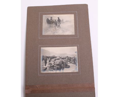 Small Army Service Corps Photograph Album Circa 1920’s, consisting of black and white snap shot photographs taken in the midd