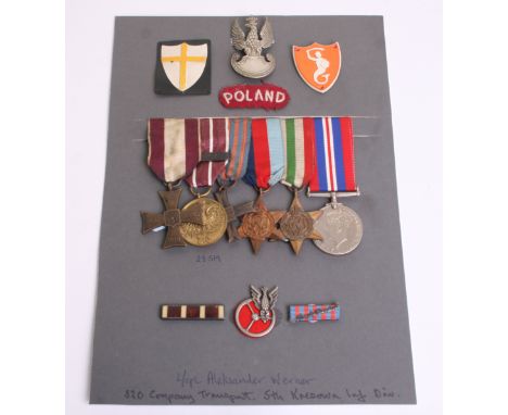 Medal, Badge and Paperwork Grouping of L/Cpl Aleksander Werner 320 Company Transport, 5th Kresowa Infantry Division. Medals c