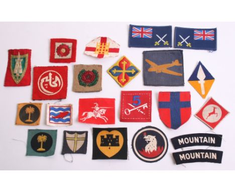 Selection of WW2 & Post WW2 Formation Signs including printed Nigeria district, printed Gold Coast district, embroidered Brit