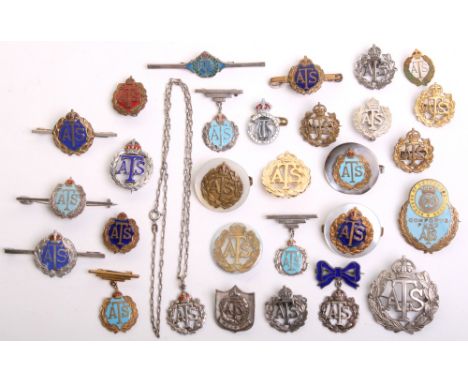 Selection of ATS Sweetheart Brooches and Lapel Badges consisting of gilt and enamel Duchess of Northumberland’s Comforts Fund