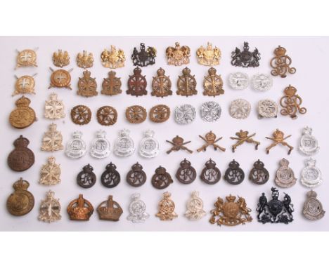 Selection of Military Collar Badges consisting of gilt metal Welbeck college, pair of anodised Welbeck college, miss matched 