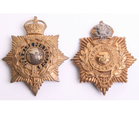 Post 1902 Royal Marines Officers Helmet Plate, eight pointed star with Kings Crown top, central laurel wreath having scroll t