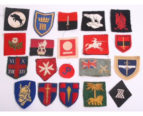 Selection of WW2 & Post WW2 Formation Signs including printed 30 corps, embroidered 49th division, embroidered 8th corps, pri