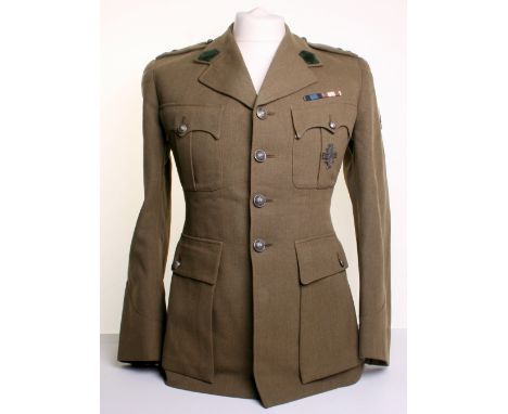 WW2 Polish 3rd Carpathian Division Officers Service Dress Tunic, being a fine khaki four pocket Polish style tailored service