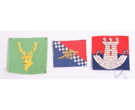 Three Army Group Royal Artillery (AGRA) Printed Formation Signs consisting of 84th, 85th and 91st. All remain in very good ov