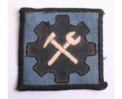 Scarce REME Personnel Attached Kuwait Technical Troops Formation Sign, black cog wheel with embroidered crossed hammer and sp