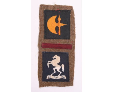 6th Battalion Royal West Kent’s Battle Dress Combination Insignia, being printed 78th division formation sign above maroon fe