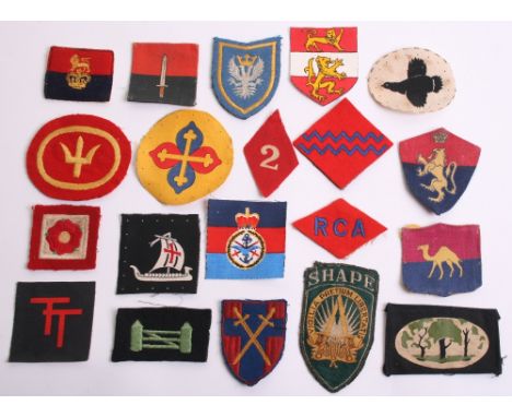 Selection of WW2 & Post WW2 Cloth Formation Signs including printed 50th Division, painted 12 corps, printed 5th corps, 1st p