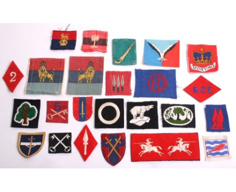 Selection of WW2 & Post WW2 Formation Signs including Dutch made type 51st Highland Division, un-cut pair of embroidered 8th 