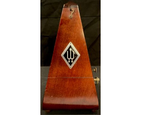 A mahogany metronome, 22cm 