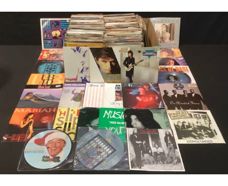 Vinyl Records - 45rpm 7" singles various genres and artists including Meatloaf, Gary Moore, T Rex, Rolling Stones, David Bowi