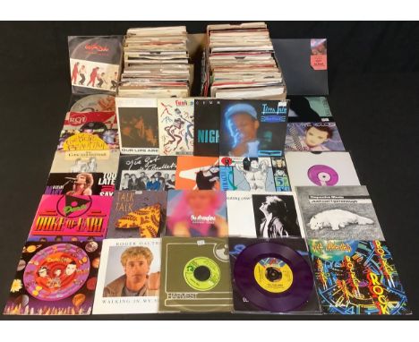 Vinyl Records - 45rpm 7" singles various genres and artists including Pink Floyd, The Stranglers, Blonde on Blonde picture di