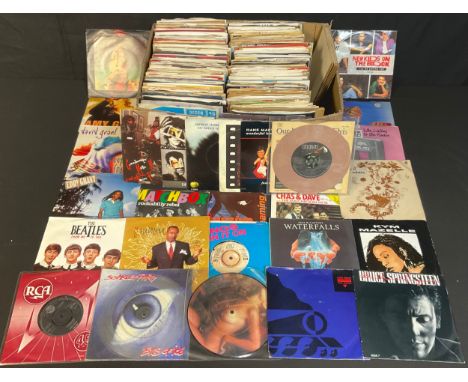 Vinyl Records - 45rpm 7" singles various genres and artists including Bruce Springsteen, Holly Johnson, Bob Marley and the Wa