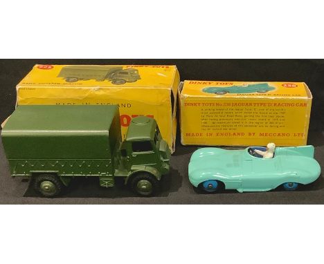 Toys &amp; Juvenalia - Dinky Toys 238 Jaguar Type D racing car, boxed and a Dinky Toys 623 army covered wagon, boxed (2) 