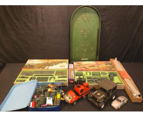 Toys &amp; Juvenalia - Airfix kits including Pontoon Bridge Assault set; a bagatelle; die-cast models in carry case etc (quan