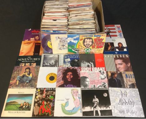 Vinyl Records - 45rpm 7" singles various genres and artists including Def Leppard, Deep Purple, Meatloaf, Bob Marley and the 