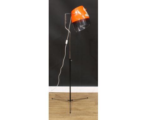 A retro mid-20th century Danish tørrehjelm or hair dryer, the Cleopatra by H Bødtcher-Hansen (HBH), later converted to a stan