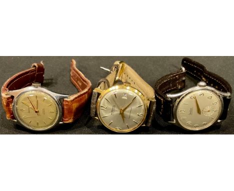 A vintage Helma day date wristwatch; others, similar, Avadax and Ingersoll (3) 