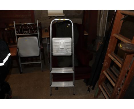 An aluminium step ladder